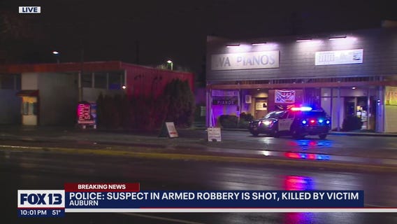 Armed robbery suspect shot, killed by victim in Auburn, police say