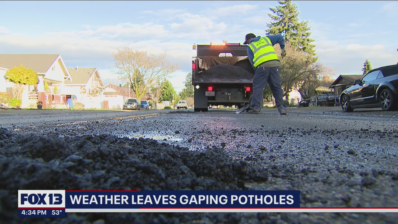 Winter weather leaves plethora of potholes in Pierce County
