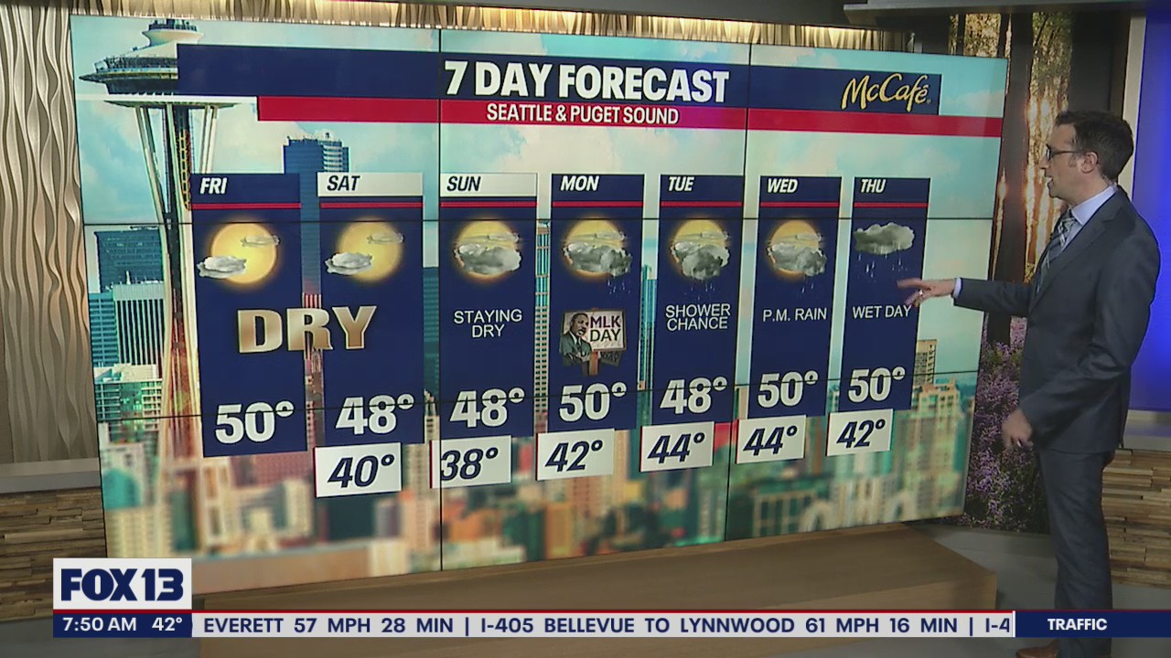 Dry stretch for the weekend before rain returns Monday | FOX 13 Seattle
