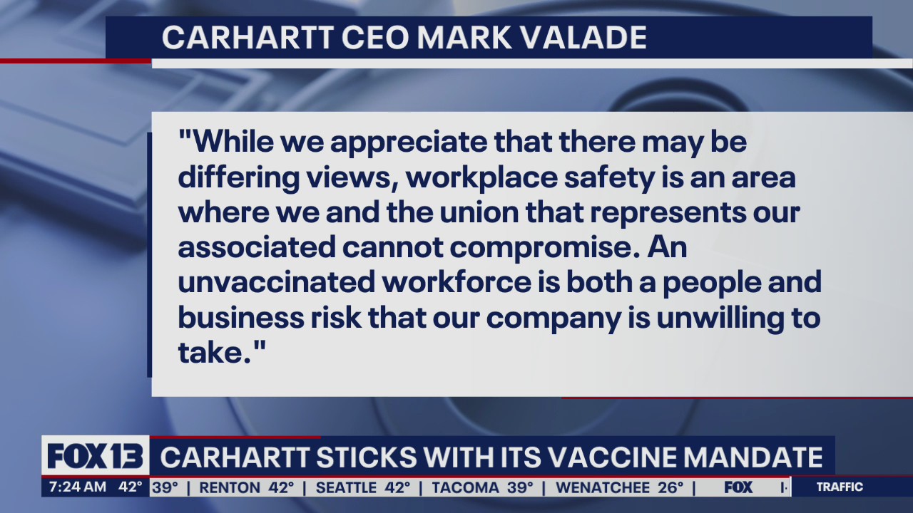 Carhartt sticks with its vaccine mandate