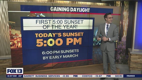First 5 p.m. sunset of the year