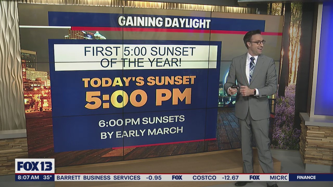 First 5 p.m. sunset of the year