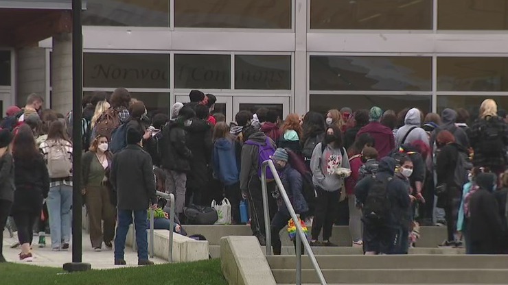 Students walk out against alleged racist incident