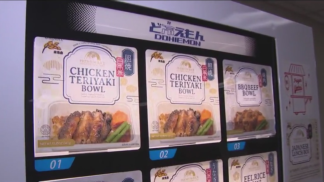 Frozen bento vending machine at Tempe market