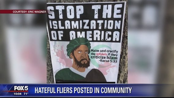 Hateful flyers posted in Alexandria