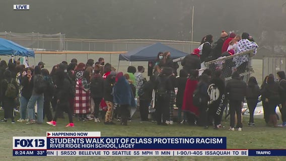 Lacey students walk out of class protesting racist incident at baseball game