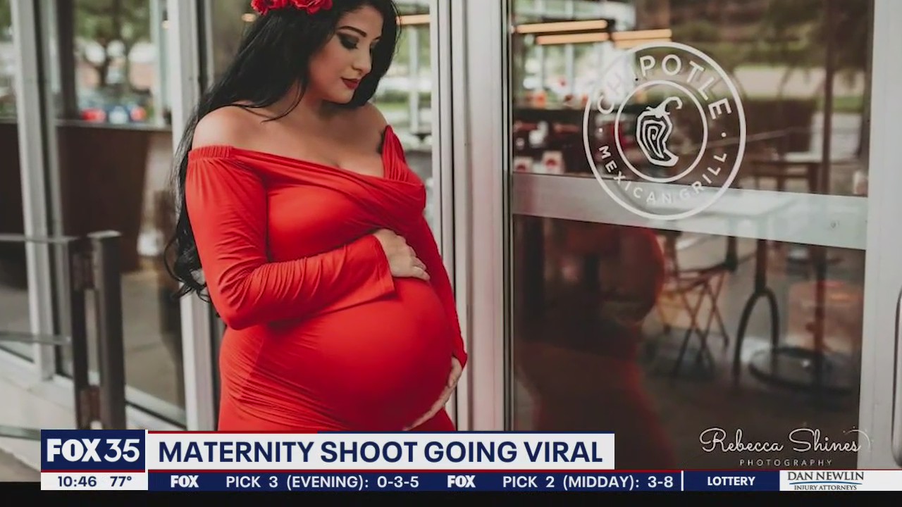 Woman pregnant with 5th child takes maternity photos at Chipotle