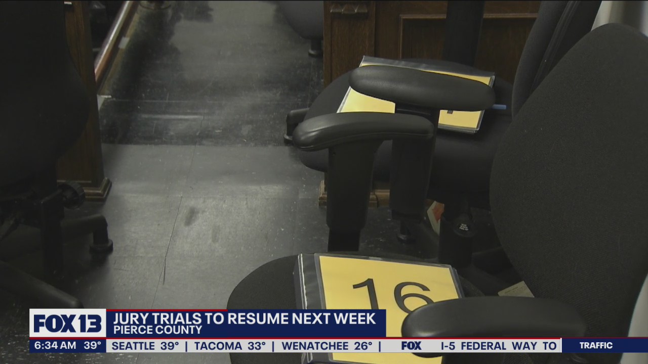 Pierce County jury trials to resume next week