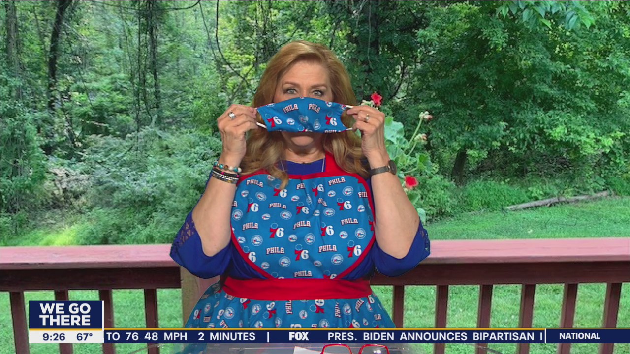 Whatcha Makin: Sue shows off fan-made apron and mask