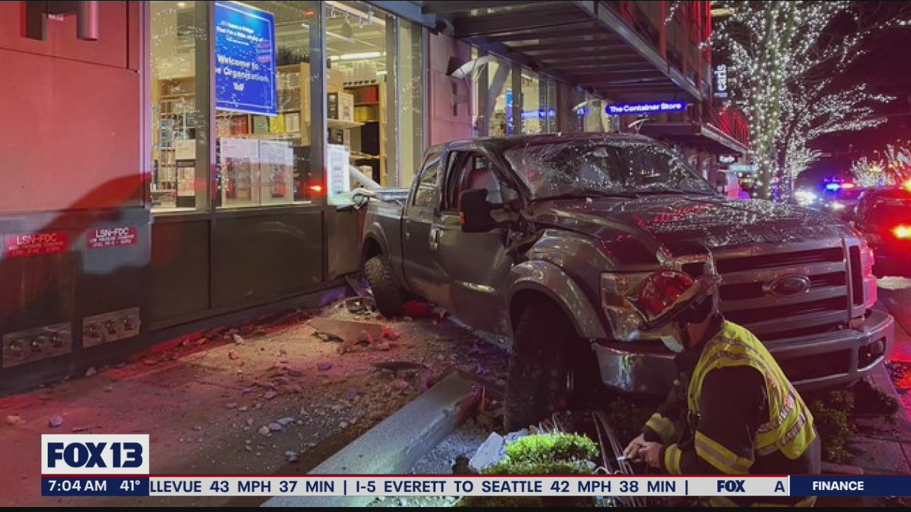 Truck crashes into Container Store in Bellevue
