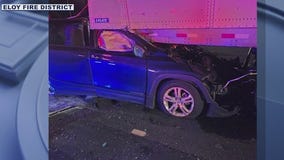Trapped driver rescued from I-10 crash