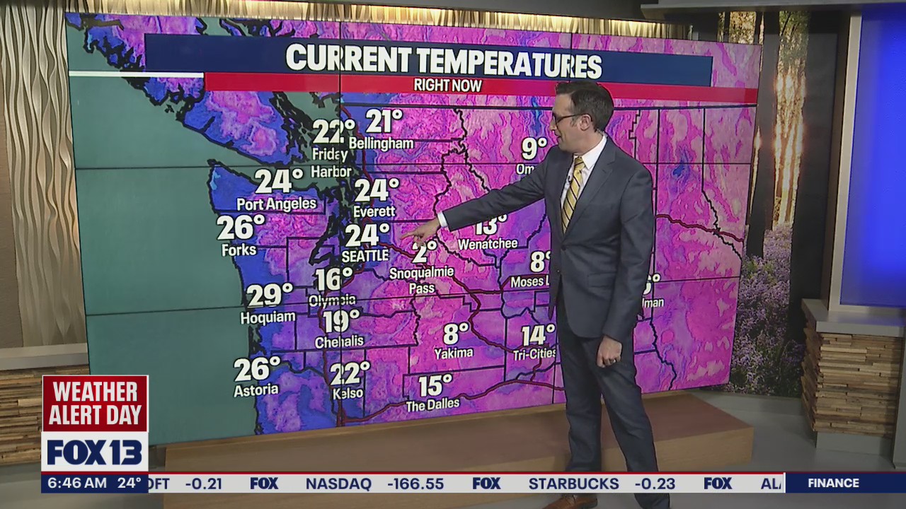 Parts of Western Washington ties, breaks record low temperatures Wednesday