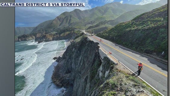 Coastal highway collapses after heavy rain