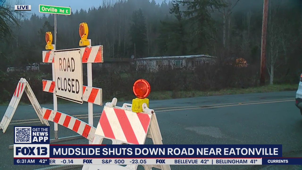 Mudslide shuts down road near Eatonville