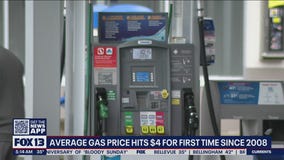 Average gas price hits $4 for first time since 2008