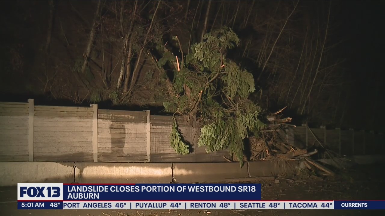 Landslide closes portion of westbound SR 18