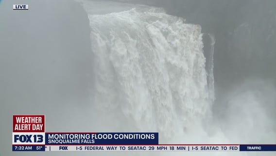 Snoqualmie Falls raging after days of heavy rain
