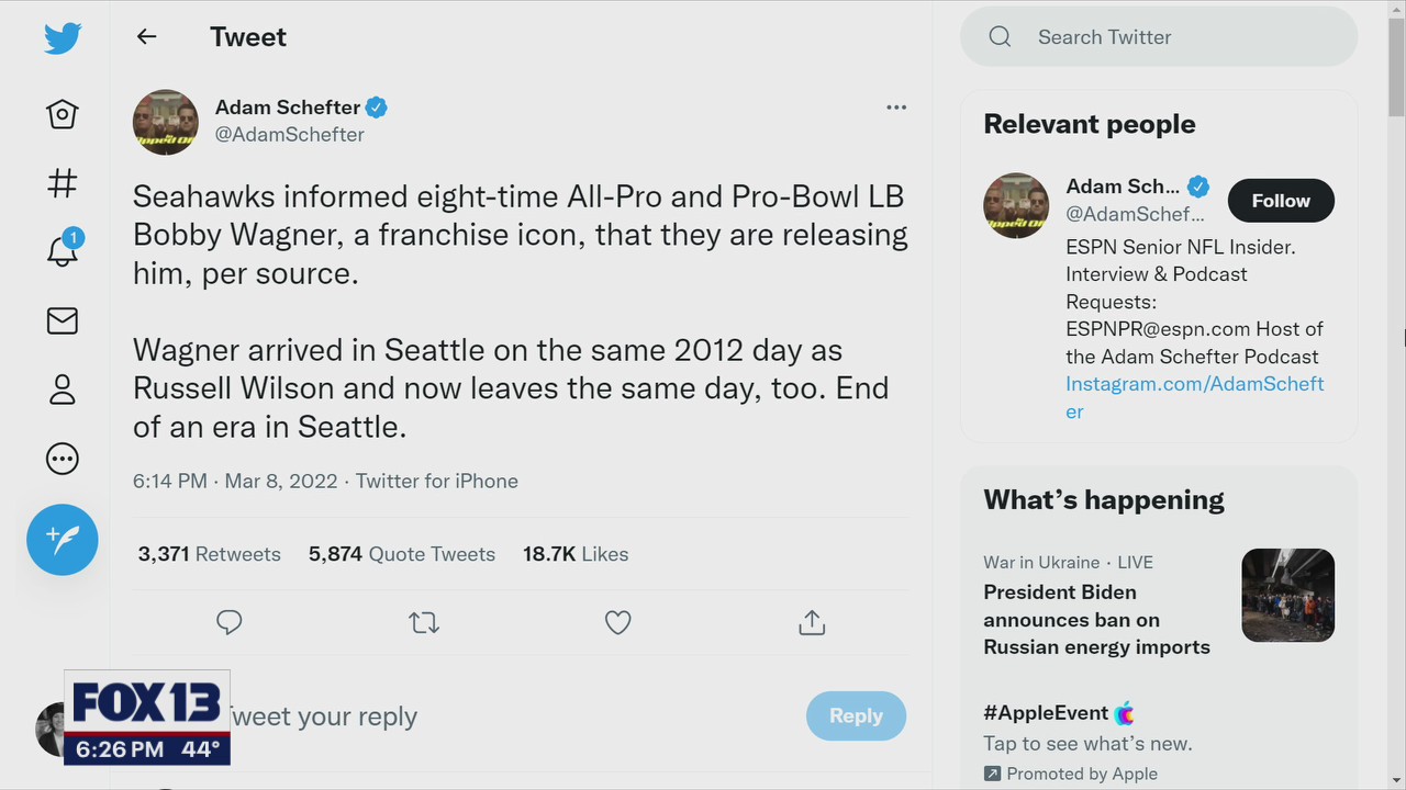 Reports: Seahawks release Bobby Wagner