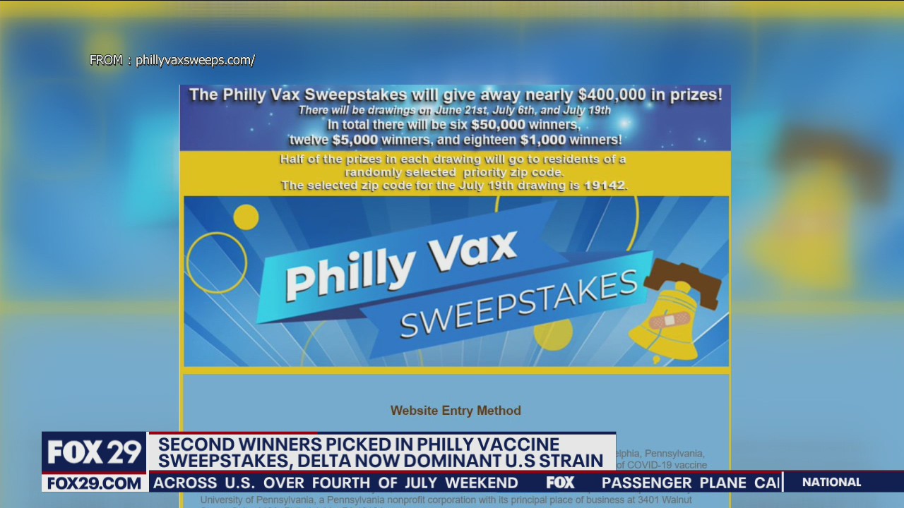 Second set of winners announced in Philly Vax Sweepstakes