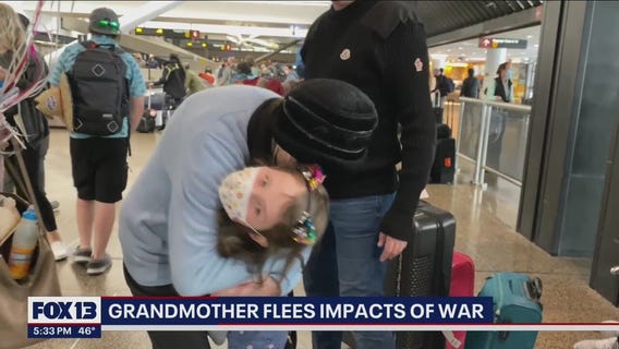 Grandmother reunites with family after fleeing Ukraine war