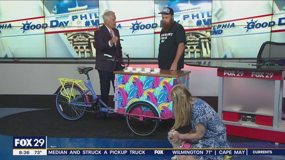 Local artist partners with White Dog Cafe to bring dog-friendly ice cream cart to locations