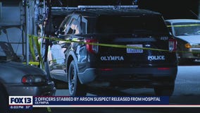 2 Olympia police officers stabbed by arson suspect released from hospital