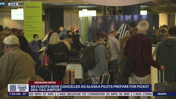 Dozens of flights canceled as Alaska pilots prepare to picket