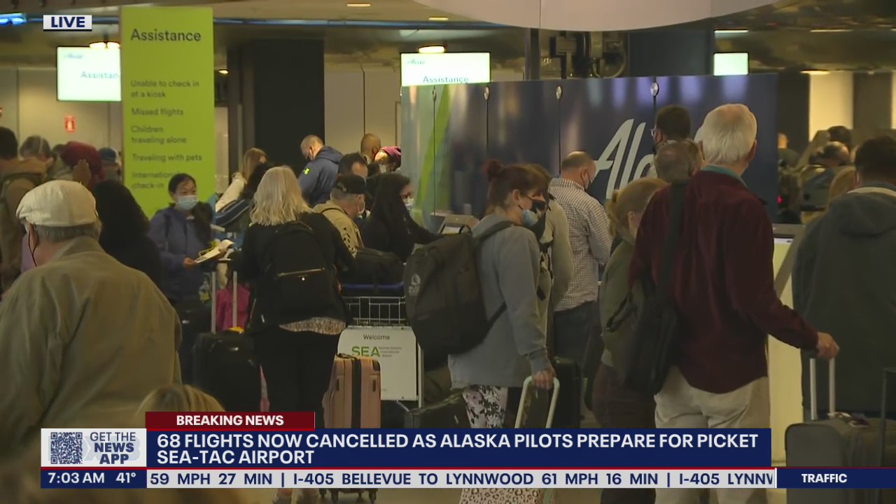 Dozens of flights canceled as Alaska pilots prepare to picket