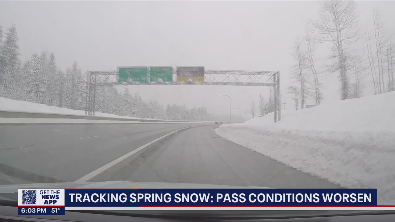 Conditions worsen at Snoqualmie Pass, crews and drivers brace for more snow