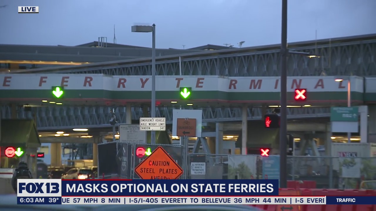 Masks optional on Washington State Ferries