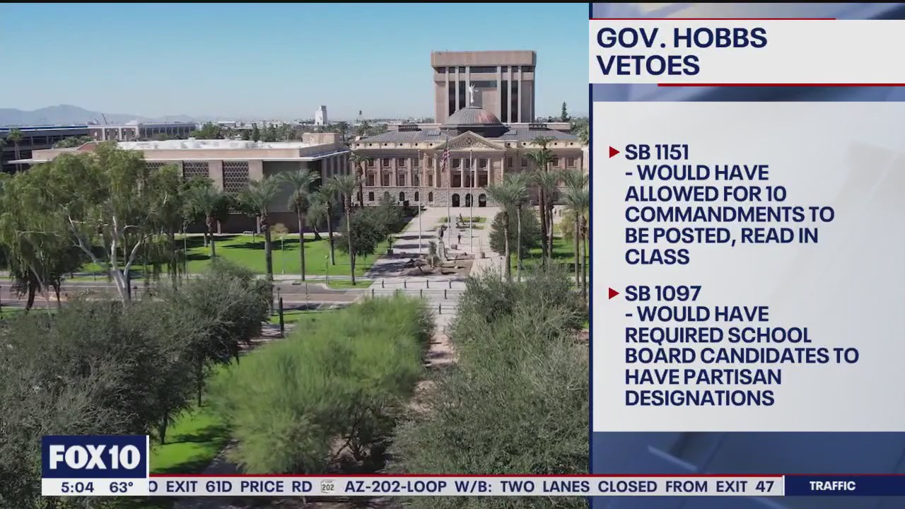 Gov. Hobbs vetoes Ten Commandments classroom bill