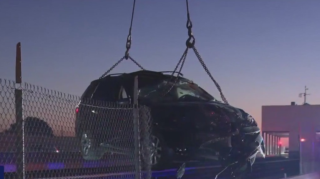 1 dead after SUV driver crashes through chain link fence, lands on BART ...