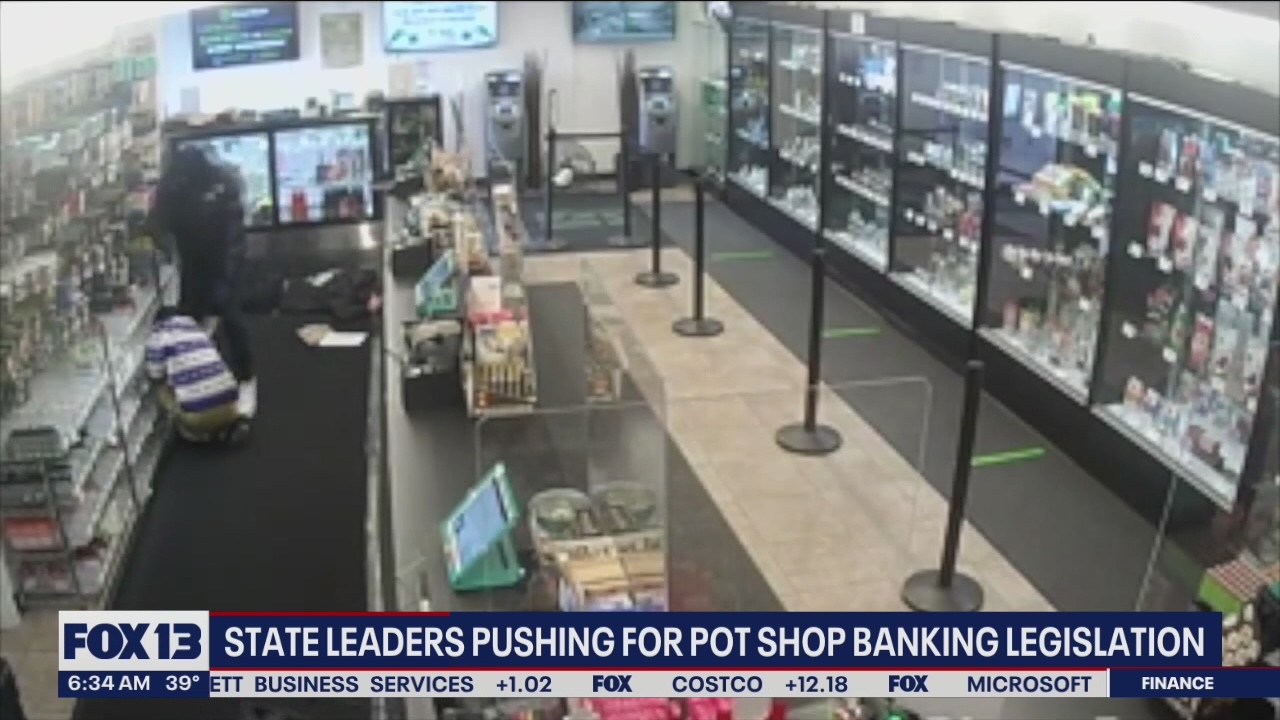 State leaders pushing for pot shop banking legislation