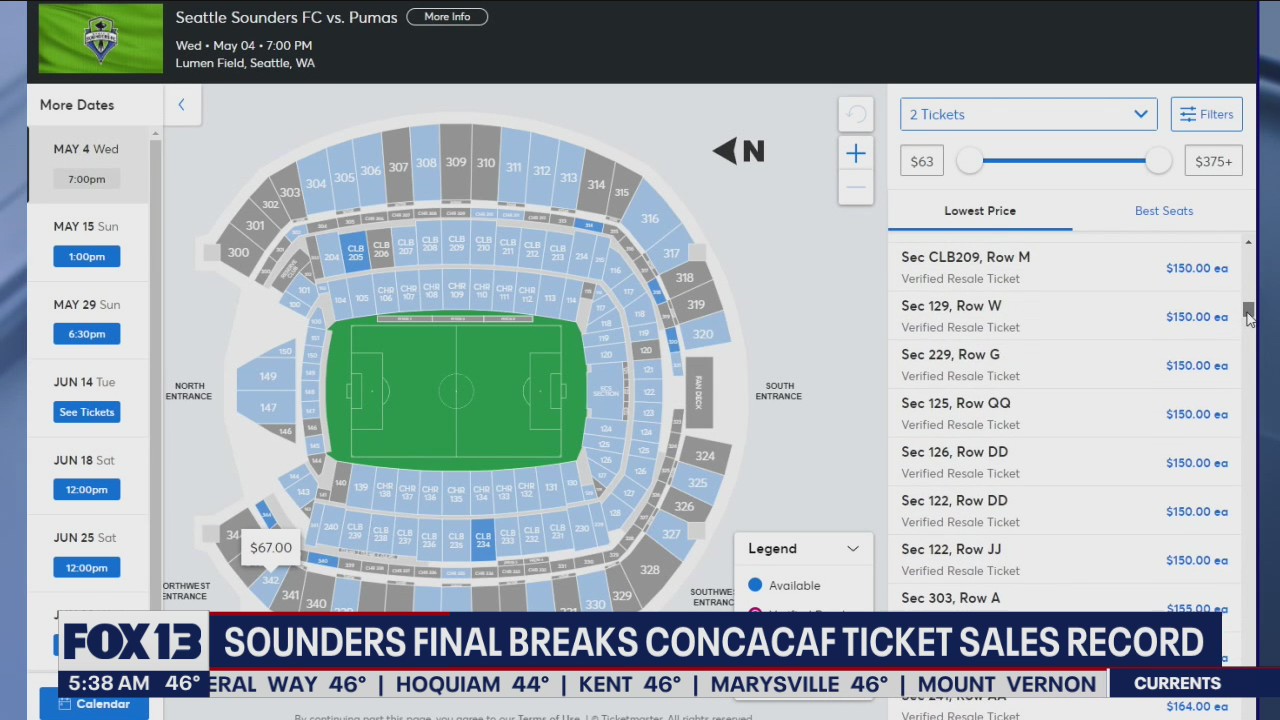 Sounders final breaks CONCACAF ticket sales record