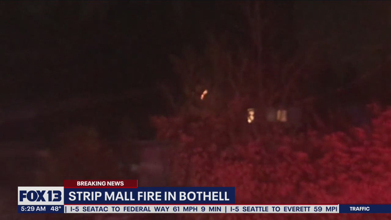 Crews tackle strip mall fire in Bothell