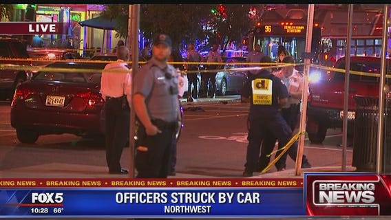 2 DC officers hospitalized after hit by pickup truck in Adams Morgan