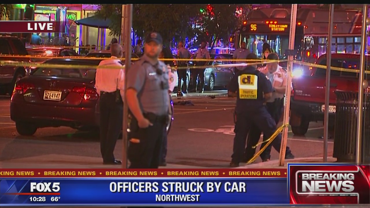 2 DC officers hospitalized after hit by pickup truck in Adams Morgan