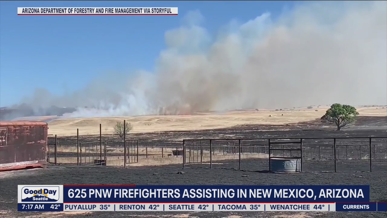 625 firefighters from the Pacific Northwest are assisting with wildfires in New Mexico and Arizona
