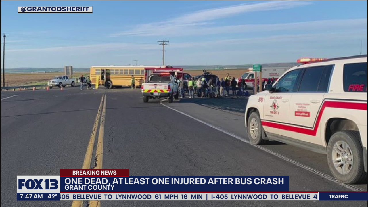 One dead, several injured after bus crash in Grant County