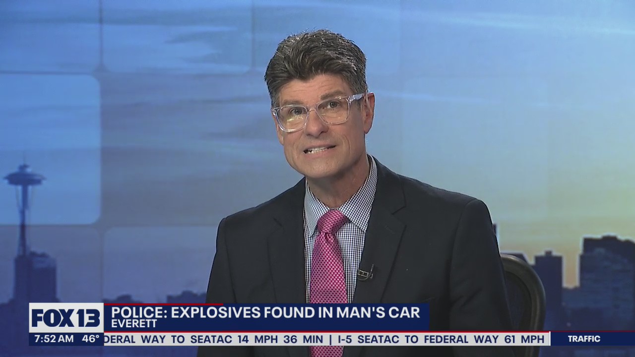 Everett Police find explosives, including a hand grenade, in a man's car