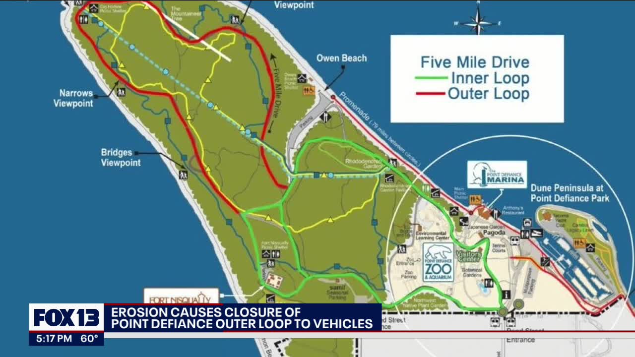Outer Loop of Five Mile Drive closing to vehicles for safety | FOX 13 Seattle