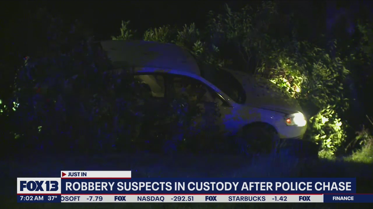 Robbery suspects in custody after police chase