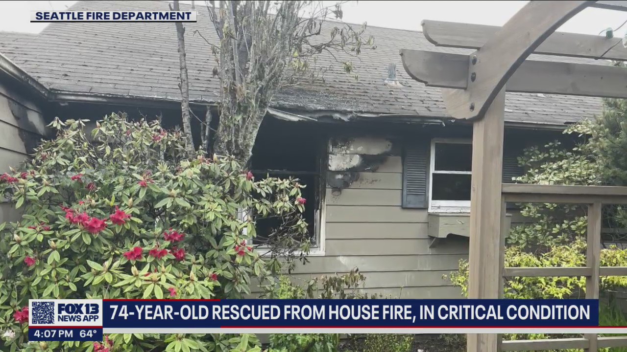 74-year-old in critical condition after being rescued from house fire