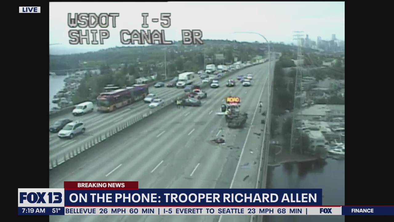 On the phone: Trooper Richard Allen, Crash shuts down I-5 in Seattle