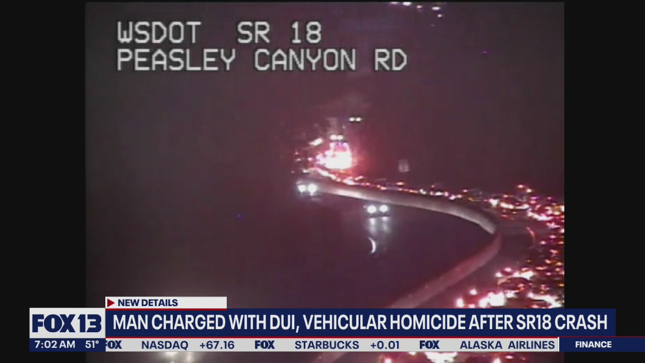 Man charged with DUI, vehicular homicide after SR 18 crash