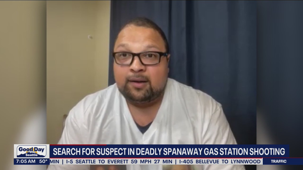Search for suspect in deadly Spanaway gas station shooting | FOX 13 Seattle