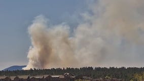 Prescribed fire burning near Flagstaff Airport