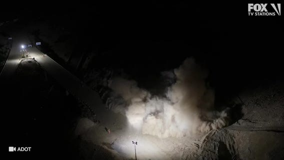 Satisfying footage of Arizona rock blasting