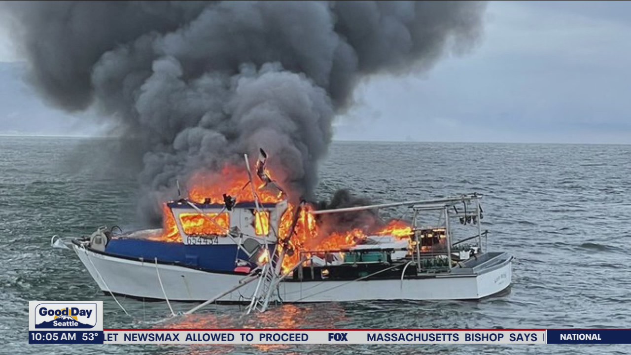 U.S. Coast Guard rescues fisherman whose boat caught on fire near Manzanita Beach
