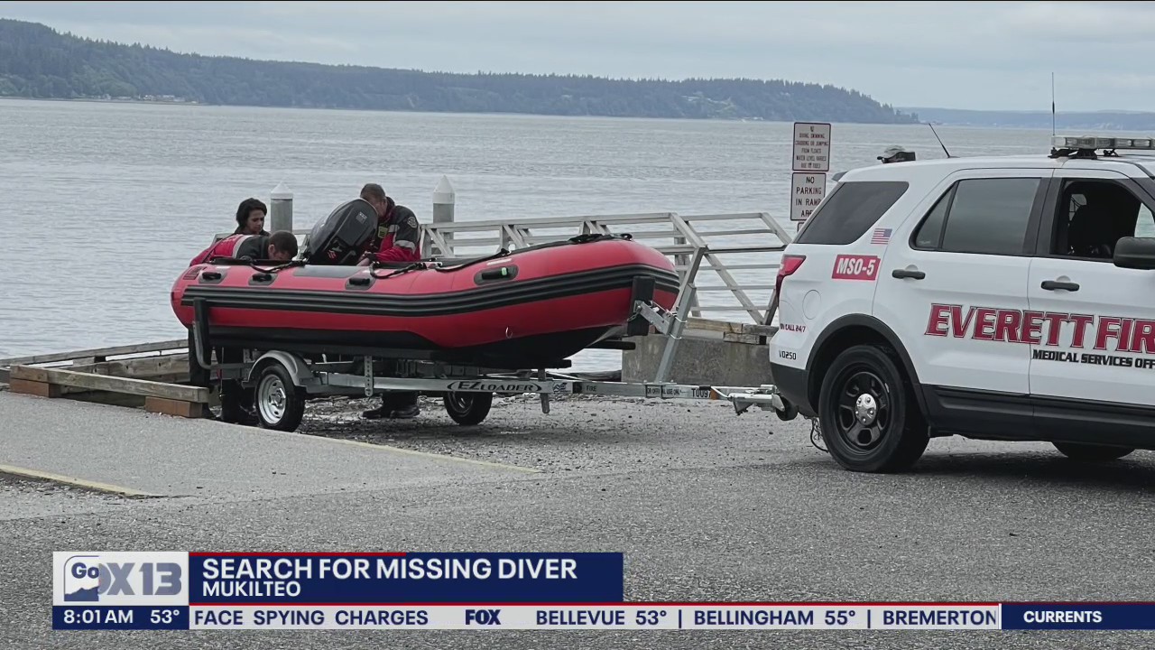 The search for a missing diver in Mukilteo continues Saturday